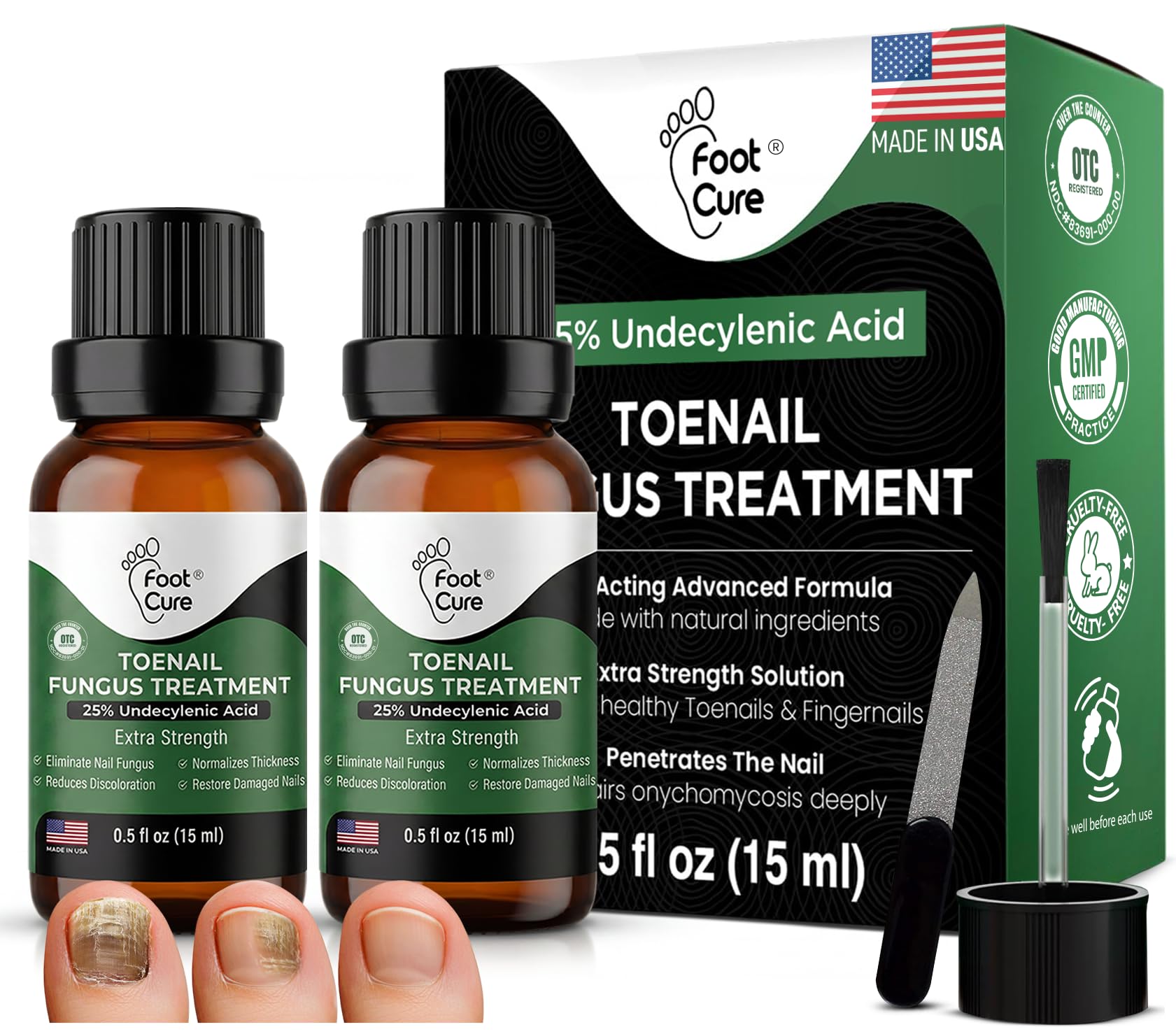 FOOT CURE Toenail Renewal Solution Made in USA

