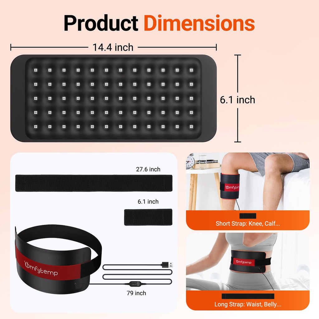 Comfytemp Red Light Therapy Pad - Wearable Infrared Wrap

