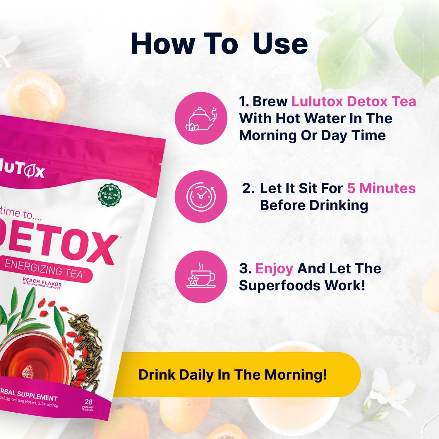 LULUTOX Detox Tea - Blend with Dandelion, Ginseng and Ginger

