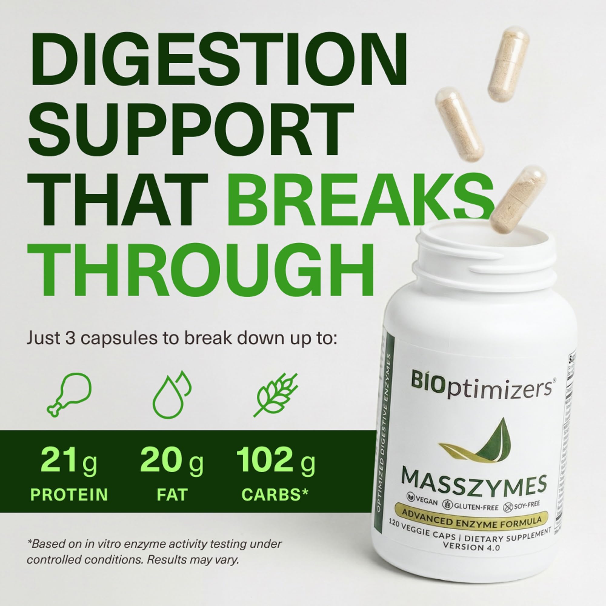 MassZymes Digestive Enzymes by BIOptimizers for Gut Health

