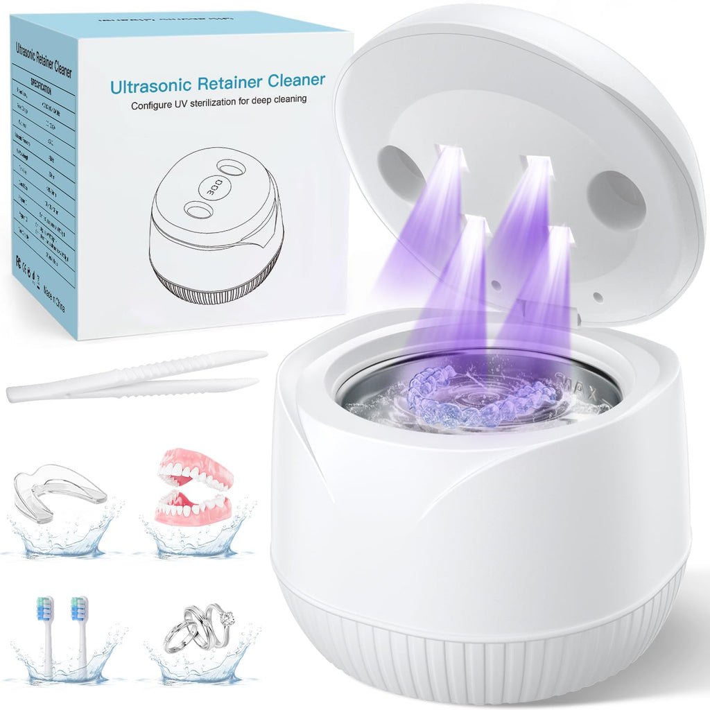 Dental Ultrasonic Retainer Cleaner Machine 45kHz 200 mL Tank

