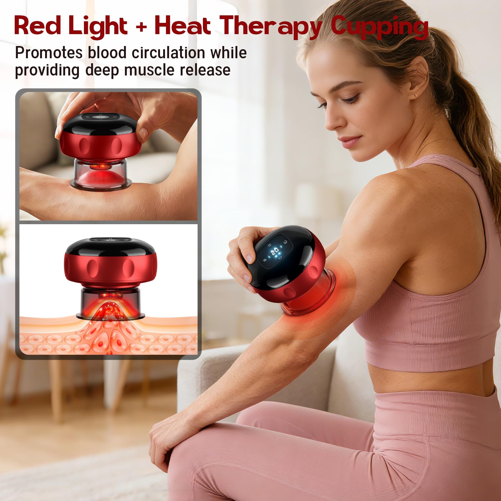 7-in-1 Smart Cupping Therapy Massager with Red Light

