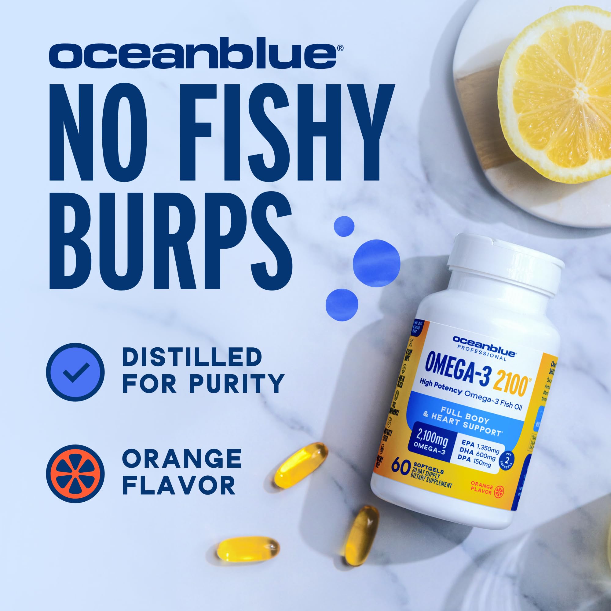 OceanBlue Omega-3 Burpless Fish Oil | High-Potency

