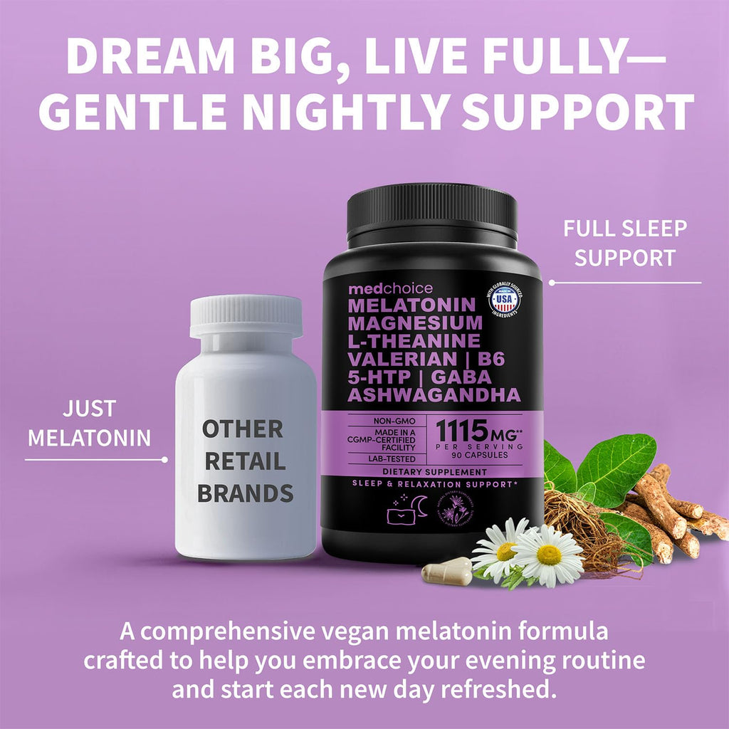 Melatonin Sleep Capsules – 12-in-1 Magnesium Glycinate Blend

