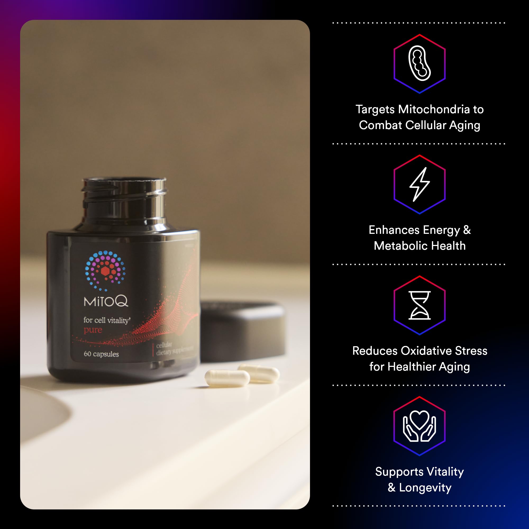 MitoQ Pure Advanced Mitochondria Supplement | Energy

