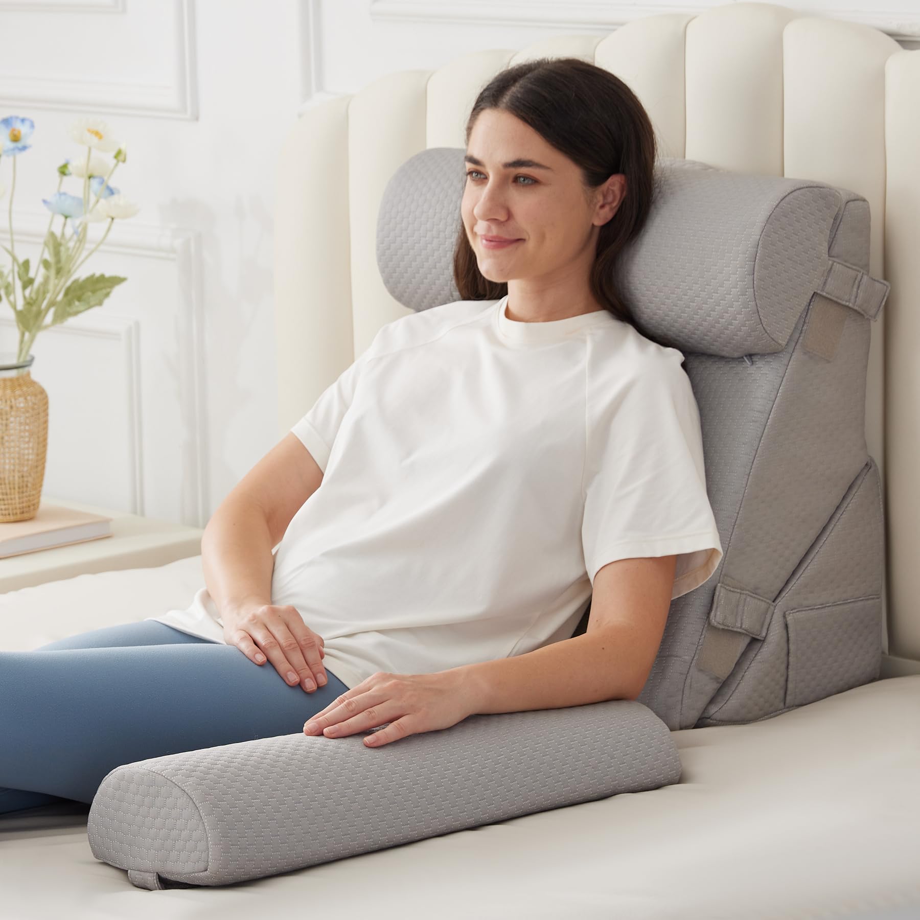 BIEEZZK Wedge Pillow Set for Post-Surgery & Acid Reflux