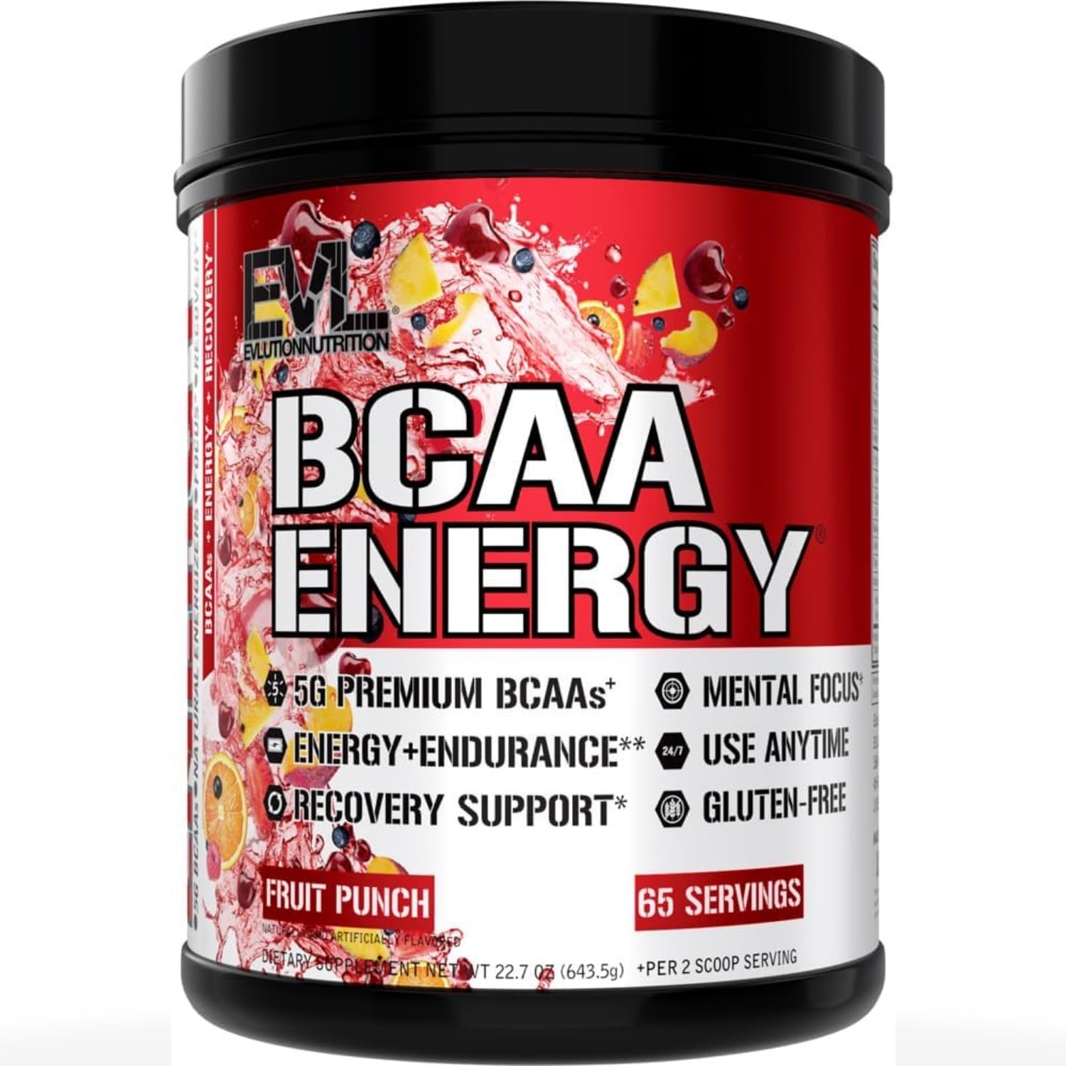 EVL BCAAs Amino Acids Powder Energy Pre Workout & Recovery