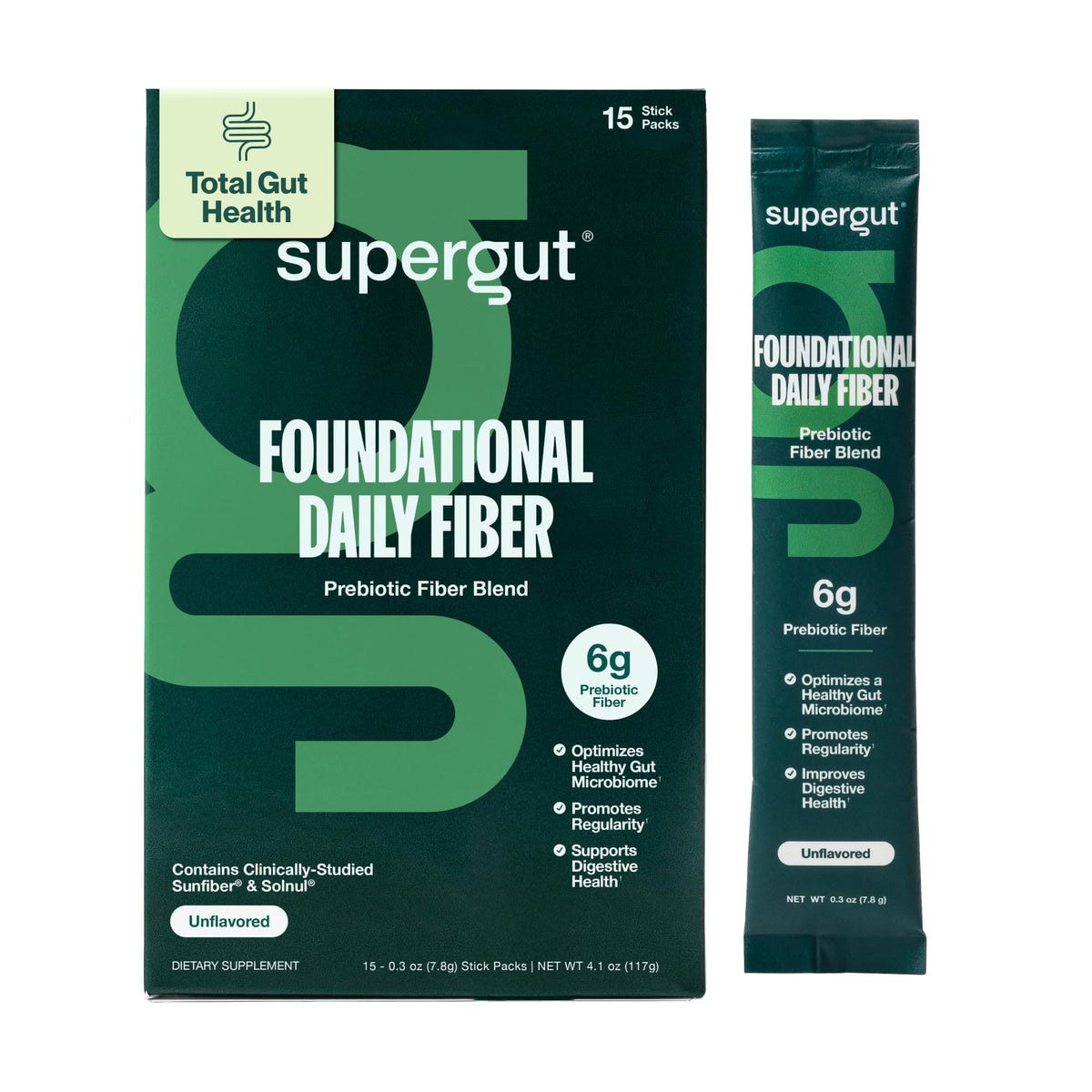 Supergut Foundational Daily Fiber Powder Prebiotic Fiber Blend for Gut Health