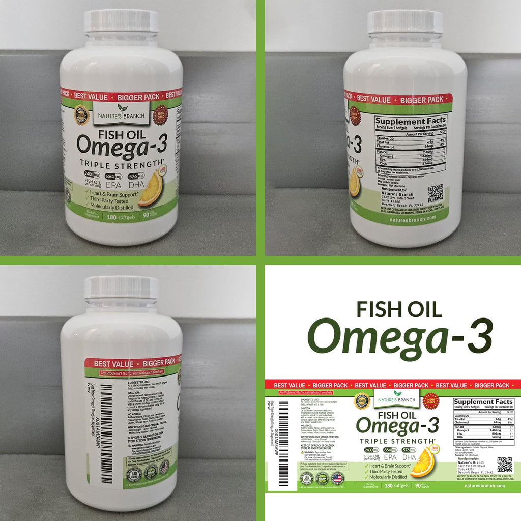 Omega-3 Fish Oil Triple Strength – Burpless Lemon


