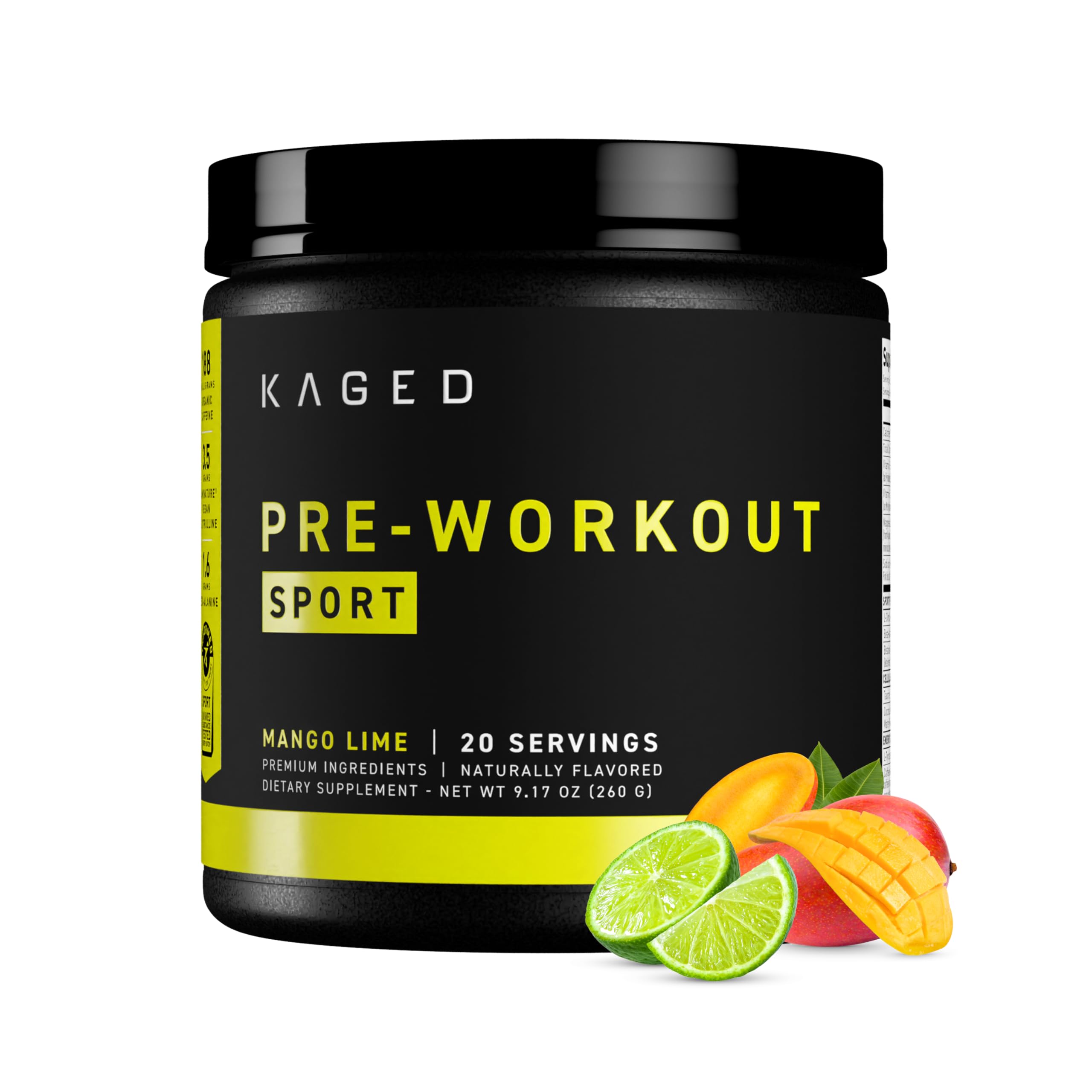 Kaged Sport Pre-Workout Powder for Men & Women - Performance Formula