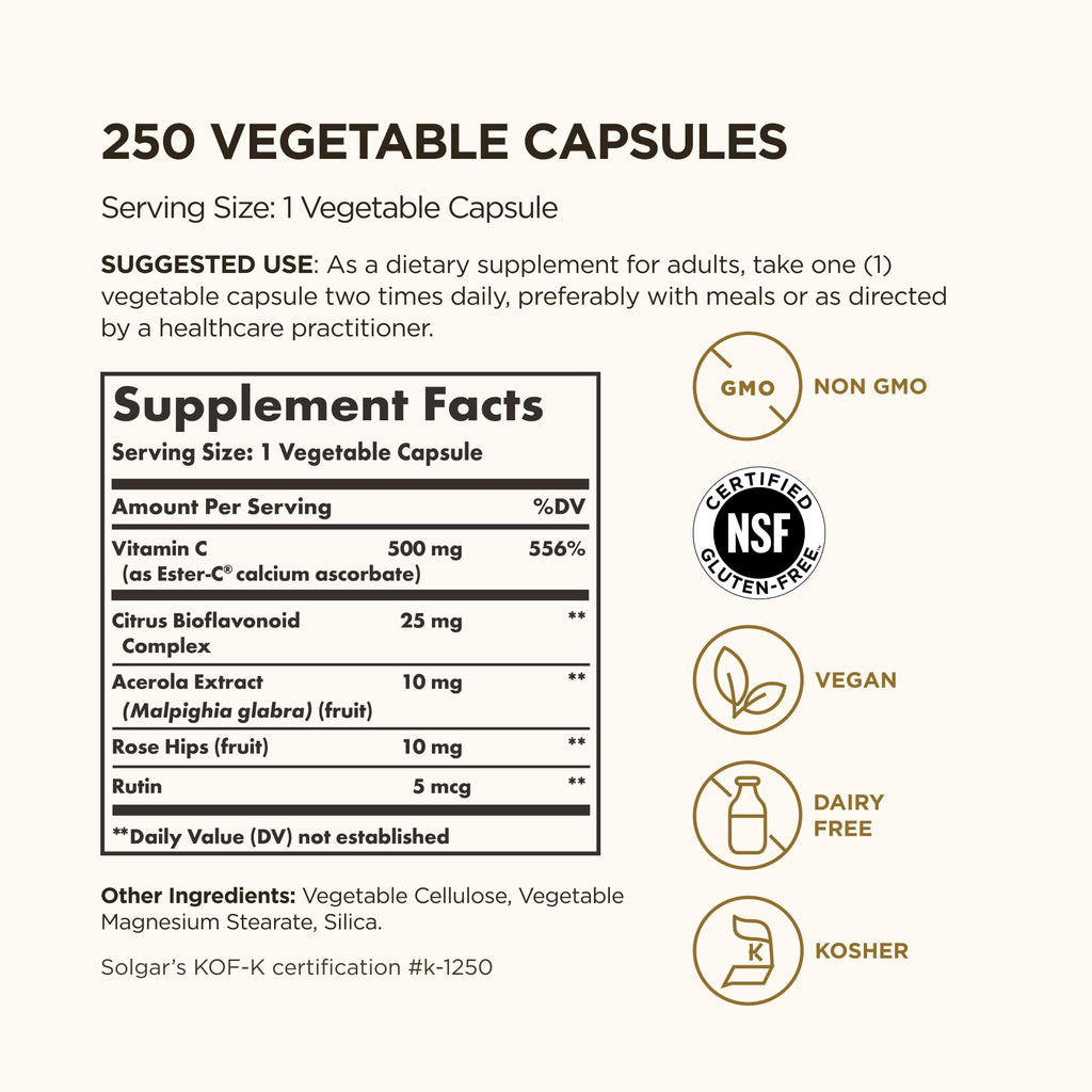 Solgar Ester-C Plus Vitamin C 500 mg - Immune Support

