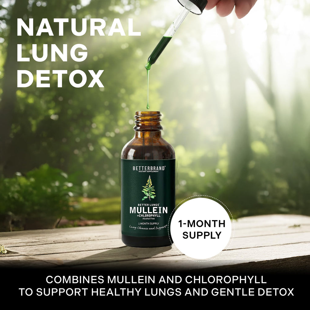 Betterbrand Mullein Drops for Lung Detox - Alcohol-Free

