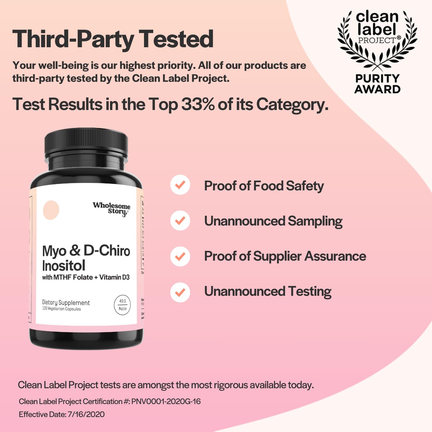 Wholesome Promise Myo-Inositol & D-Chiro Inositol Capsules

