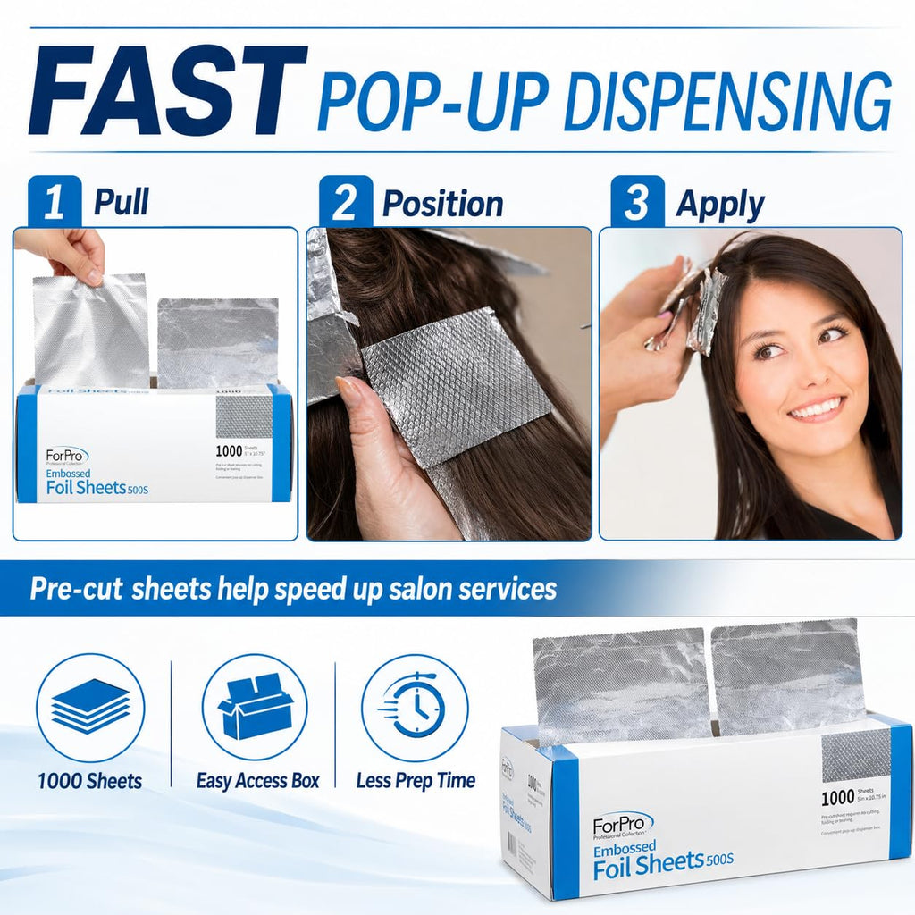 ForPro Embossed Pop-Up Hair Foil Sheets | Salon Color

