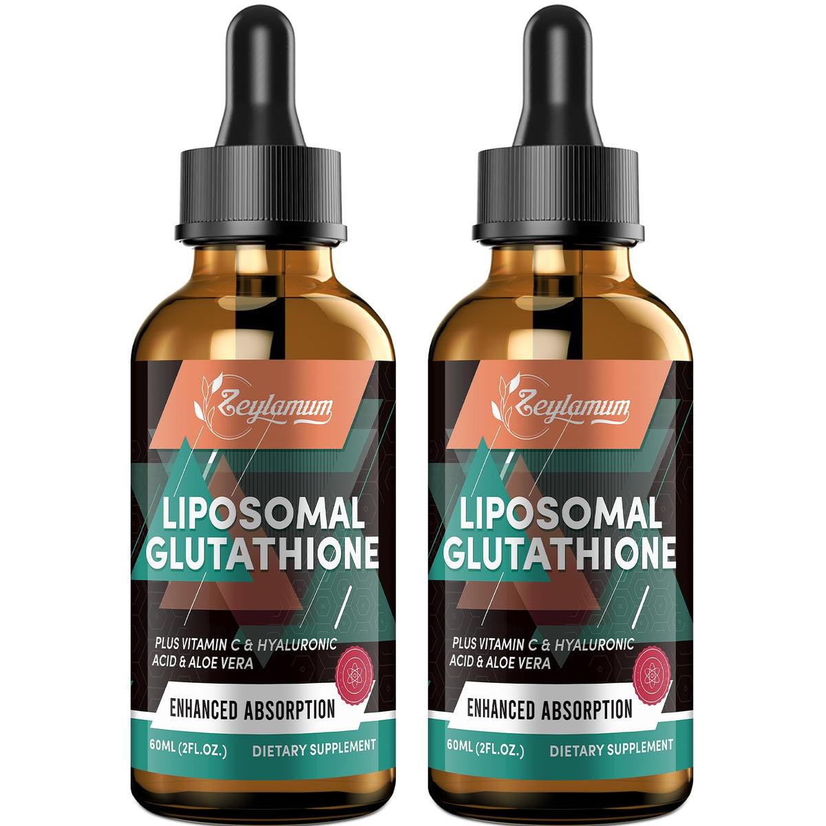Zeylamum Liposomal Glutathione Drops 2000mg with Vitamin C & Hyaluronic Acid