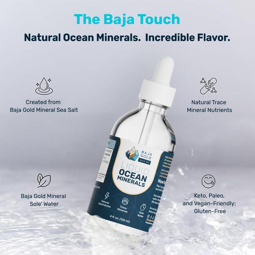 Liquid Ocean Mineral Drops by Baja Gold - Ionic Electrolyte

