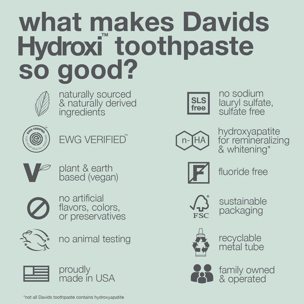 Davids Nano Hydroxyapatite Toothpaste | Fluoride Free

