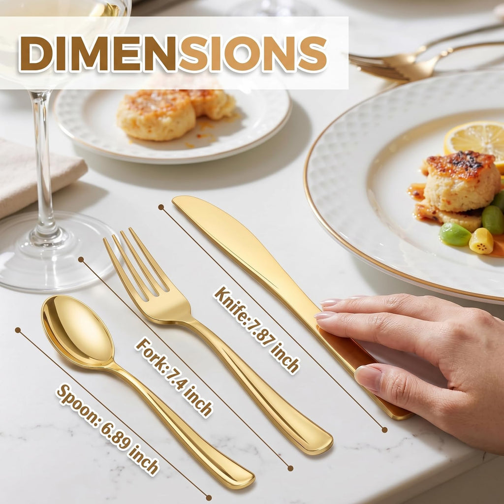 WDF Disposable Plastic Silverware Set | Heavy-Duty Cutlery


