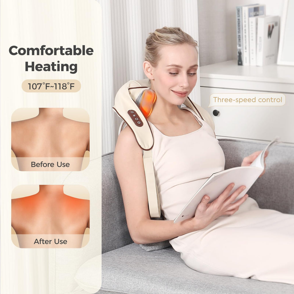 KPPEX 4D Neck Massager Pillow - Cordless Shiatsu Massage

