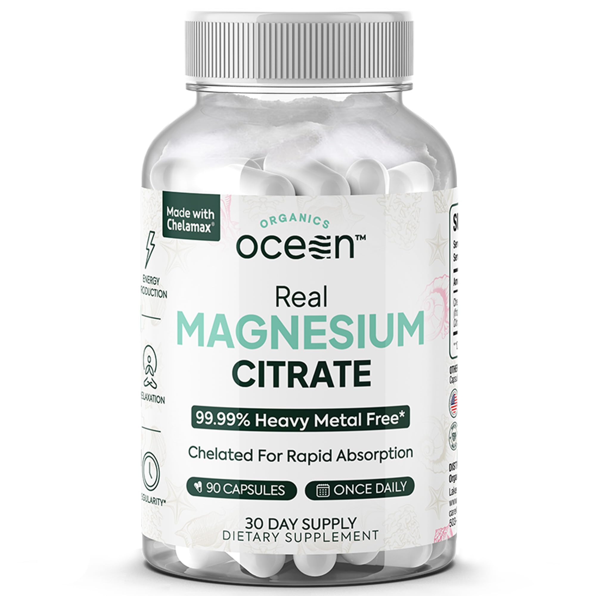 Organics Ocean Real Magnesium Citrate Chelated Supplement

