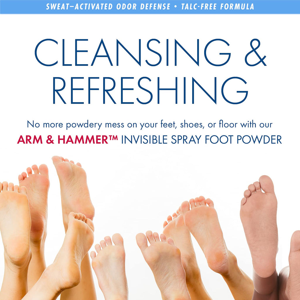 Arm & Hammer Invisible Foot Powder Spray - Talc-Free Odor

