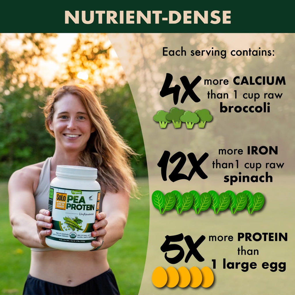 SOLO Organic Pea Protein Isolate Unflavored Plant Protein

