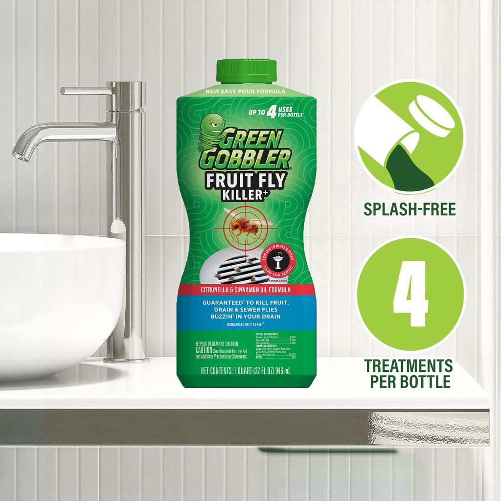 Green Gobbler Fruit Fly Killer+ Gel for Drains | Kills Flies

