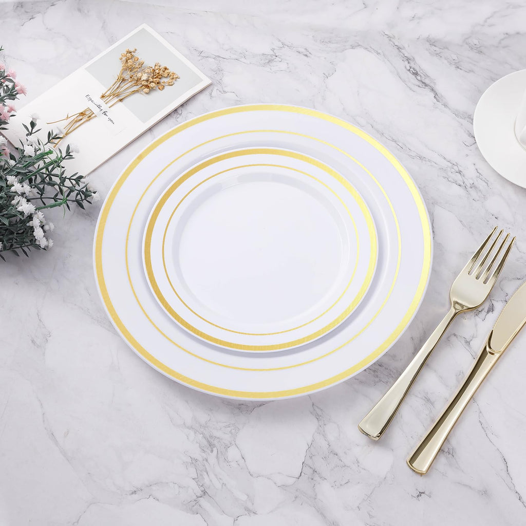 BESTVIP Disposable Plastic Plates Set for Parties

