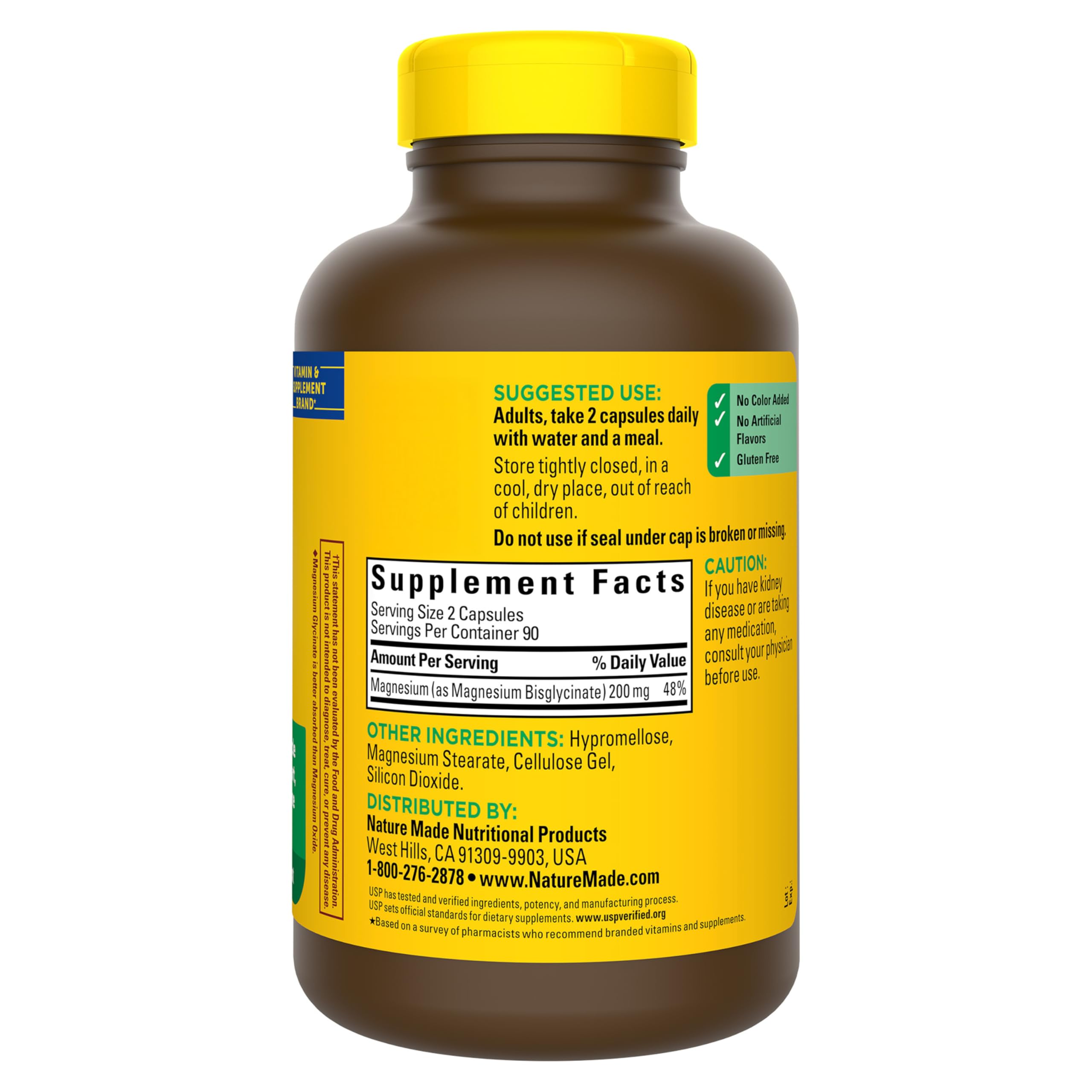 Nature Made Magnesium Glycinate 200 mg Supplement

