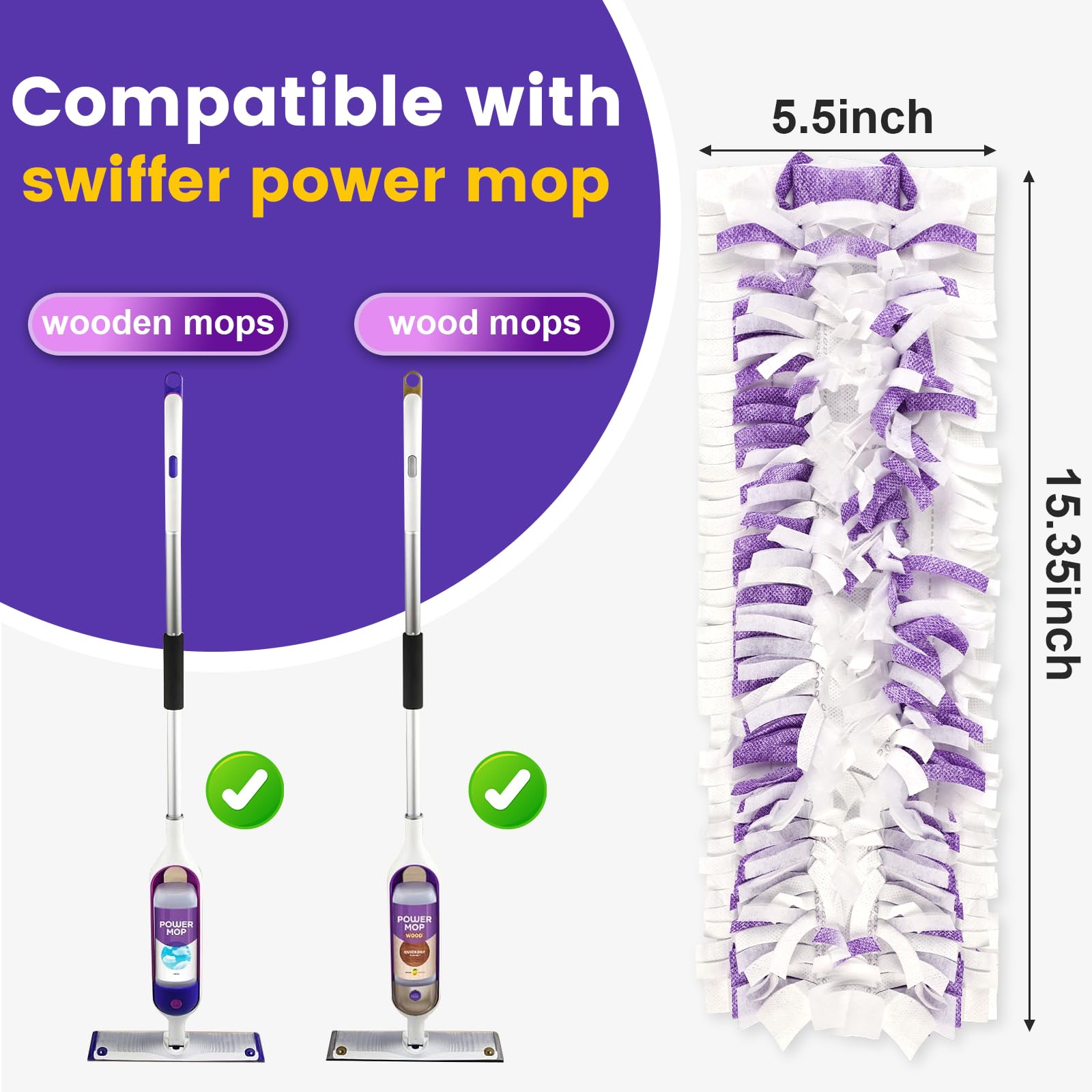 PowerMop Disposable Mop Pads for Hard Floors

