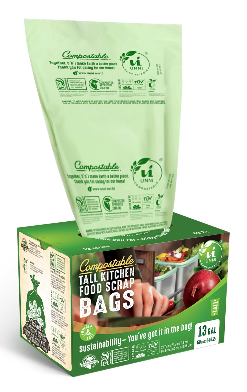 Unni Compostable Trash Bags - Extra Thick Home Liners