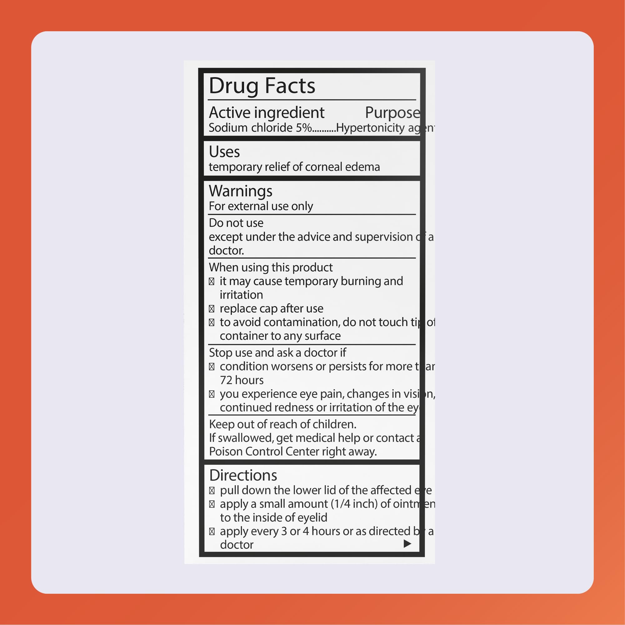Rugby Ophthalmic Ointment with Sodium Chloride Hypertonicity

