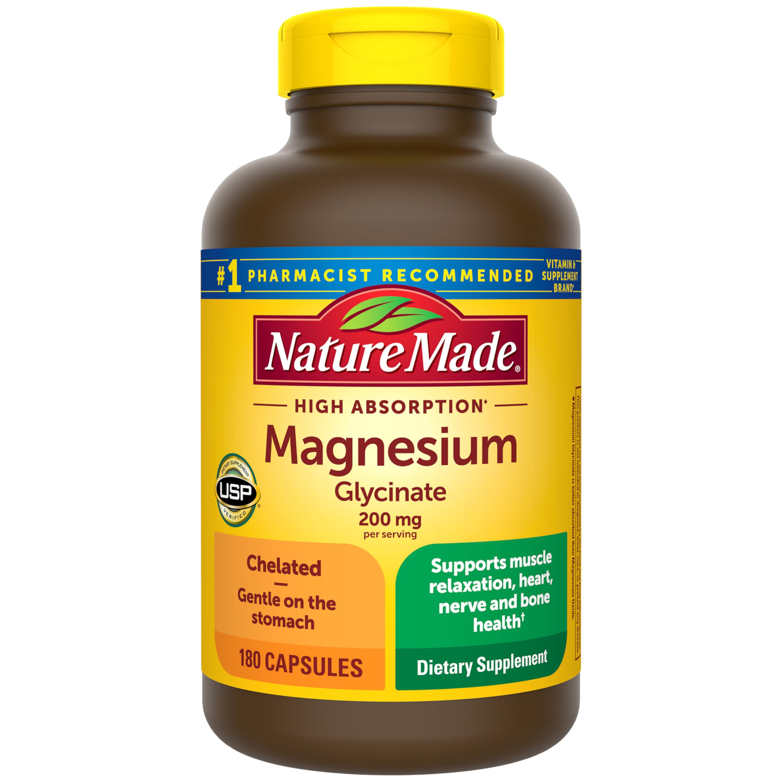 Nature Made Magnesium Glycinate 200 mg Supplement

