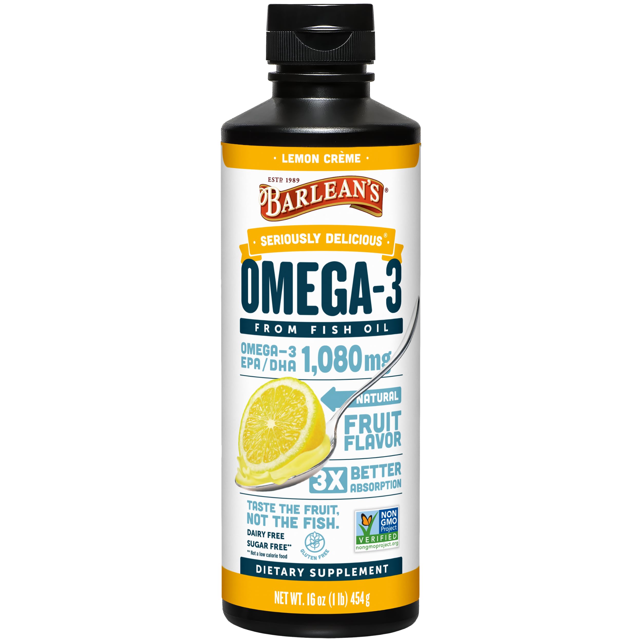 Barlean's Omega-3 Fish Oil Liquid | 1080 mg EPA/DHA

