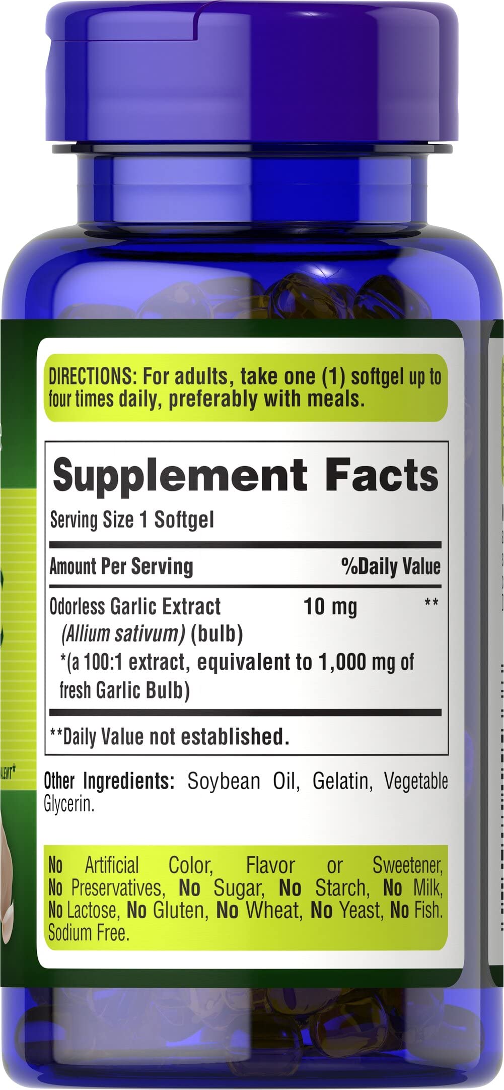 Odorless Garlic Supplement by Puritan's Pride | Heart Health

