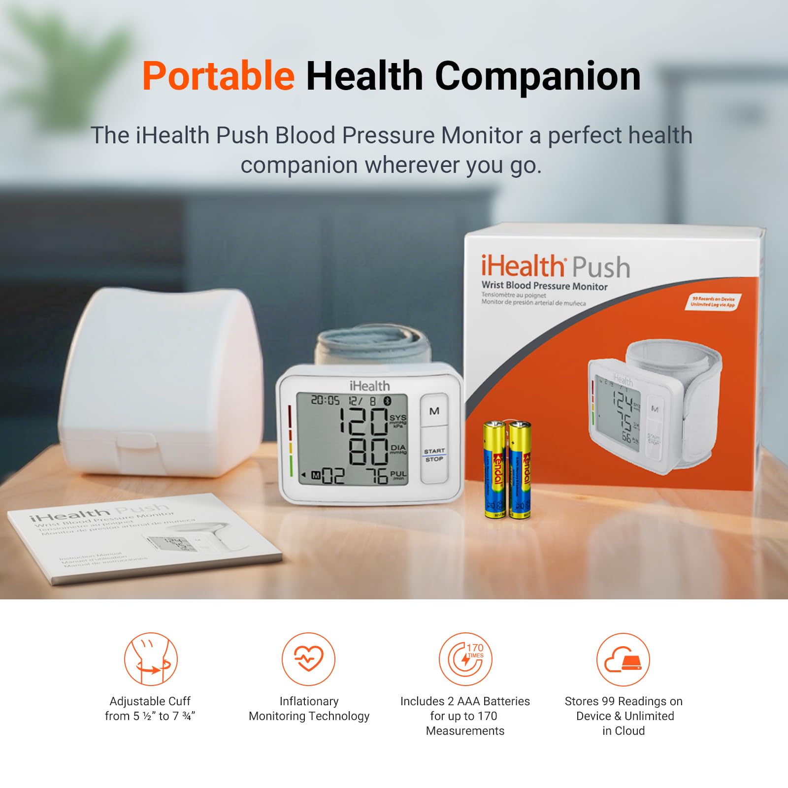iHealth Push Wrist Blood Pressure Monitor with Bluetooth App

