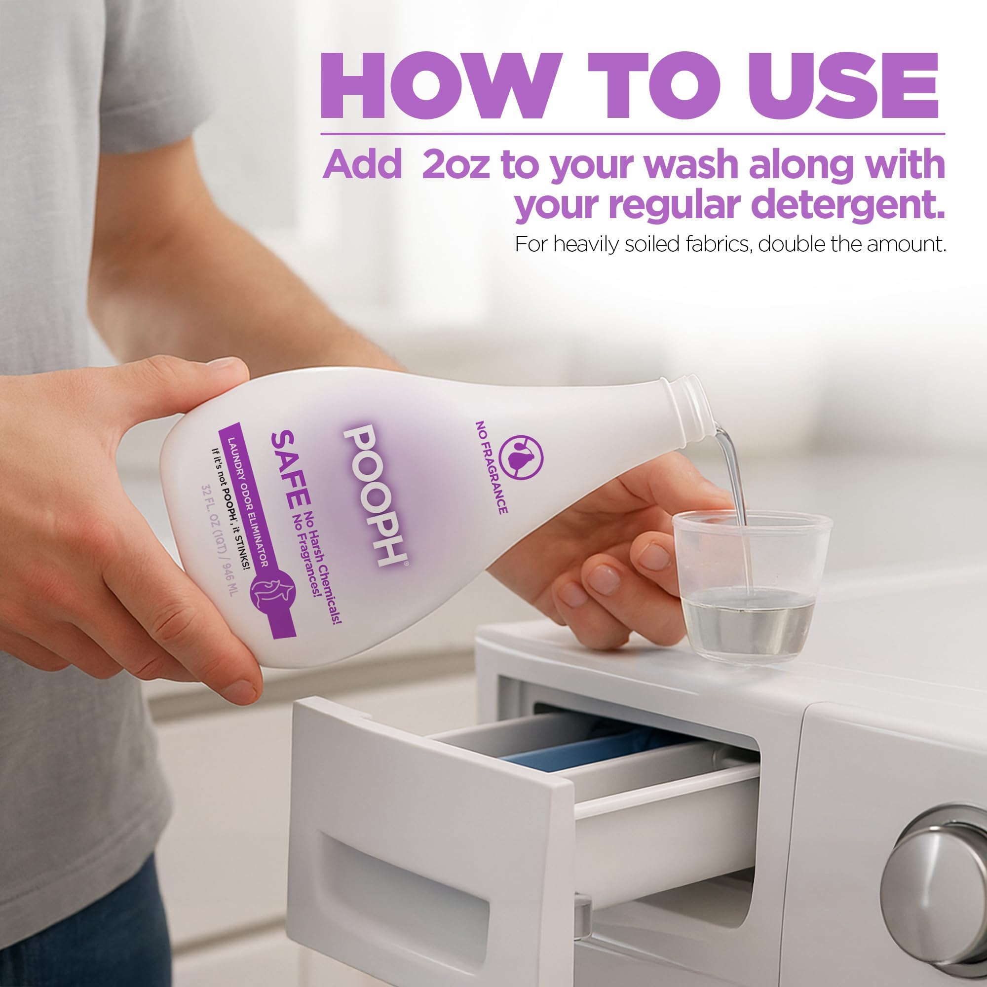 POOPH Laundry Fragrance-Free Odor Eliminator | Washables

