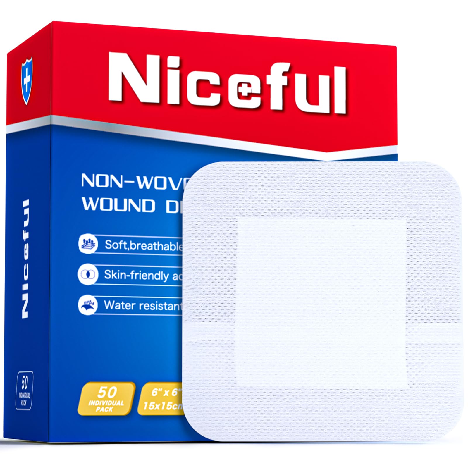 Niceful Adhesive Gauze Island Dressing – Water-Resistant Wound Dressing