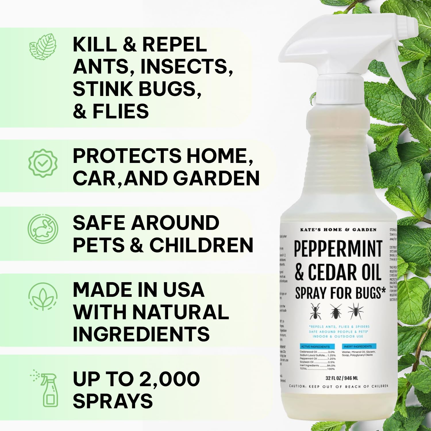 Peppermint Cedar Oil Bug Spray Kate's Home & Garden

