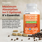 Berberine Supplement with Cinnamon & Green Tea for Energy

