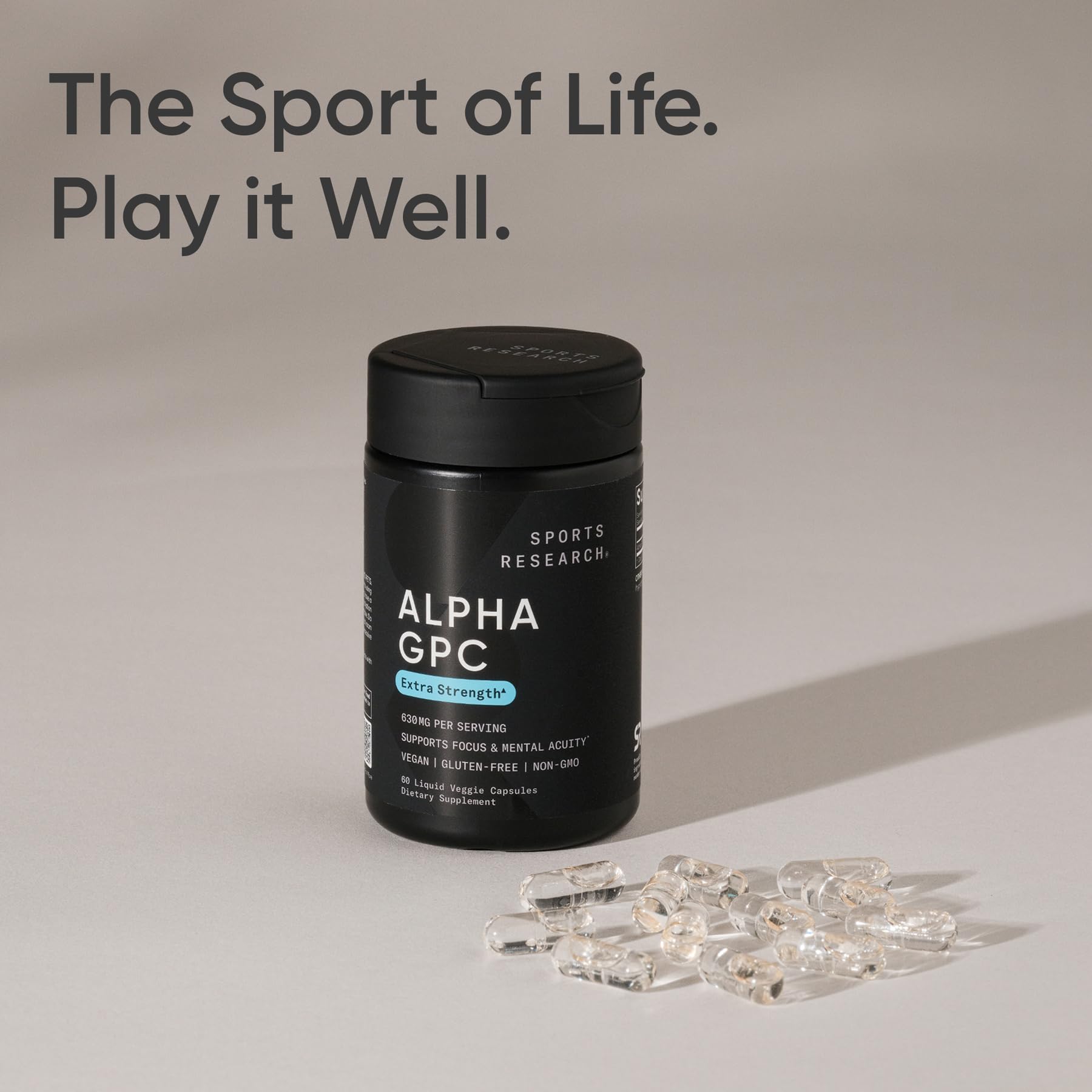 Sports Research Alpha GPC 630mg Extra Strength Focus

