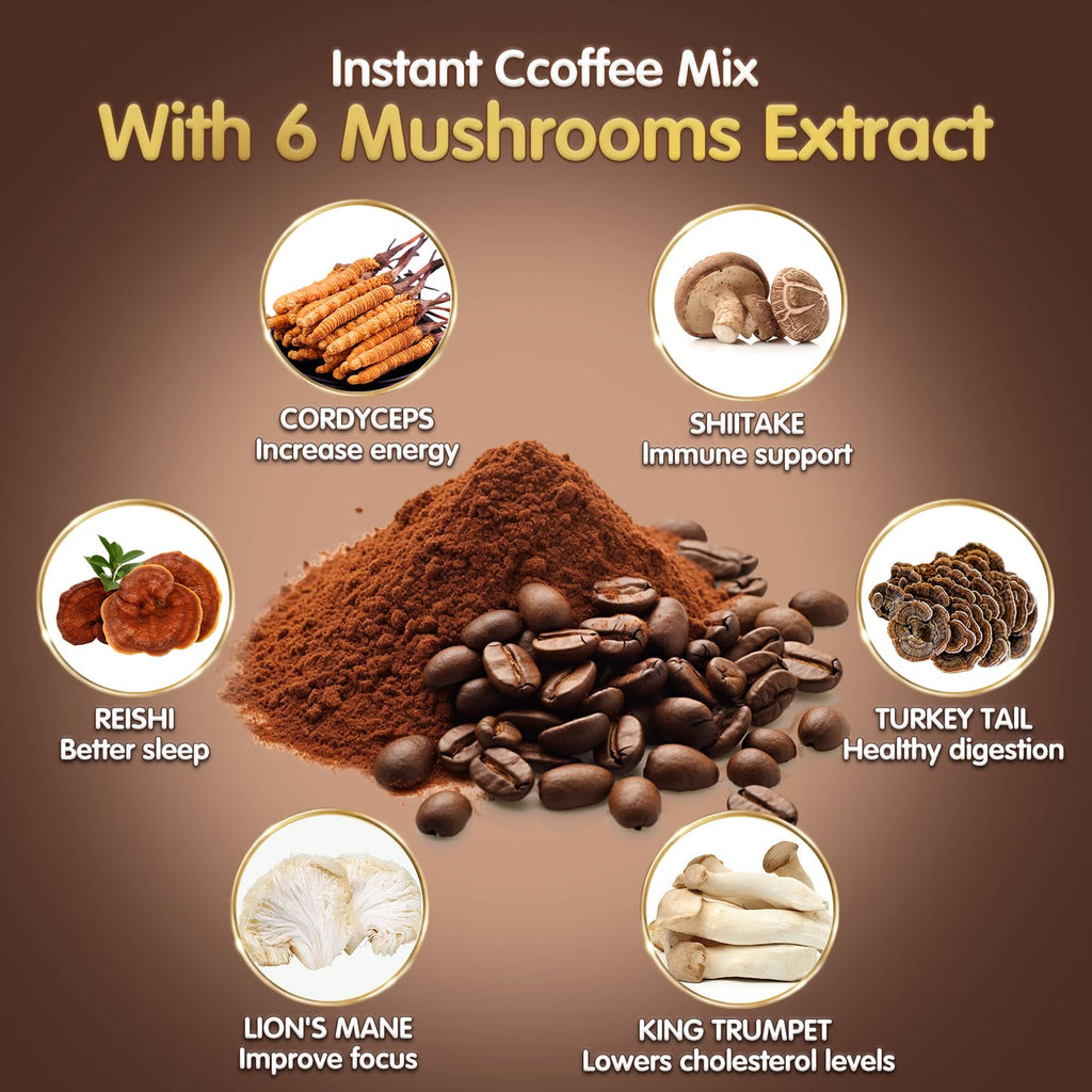 Balincer Mushroom Coffee with 6 Adaptogenic Mushrooms

