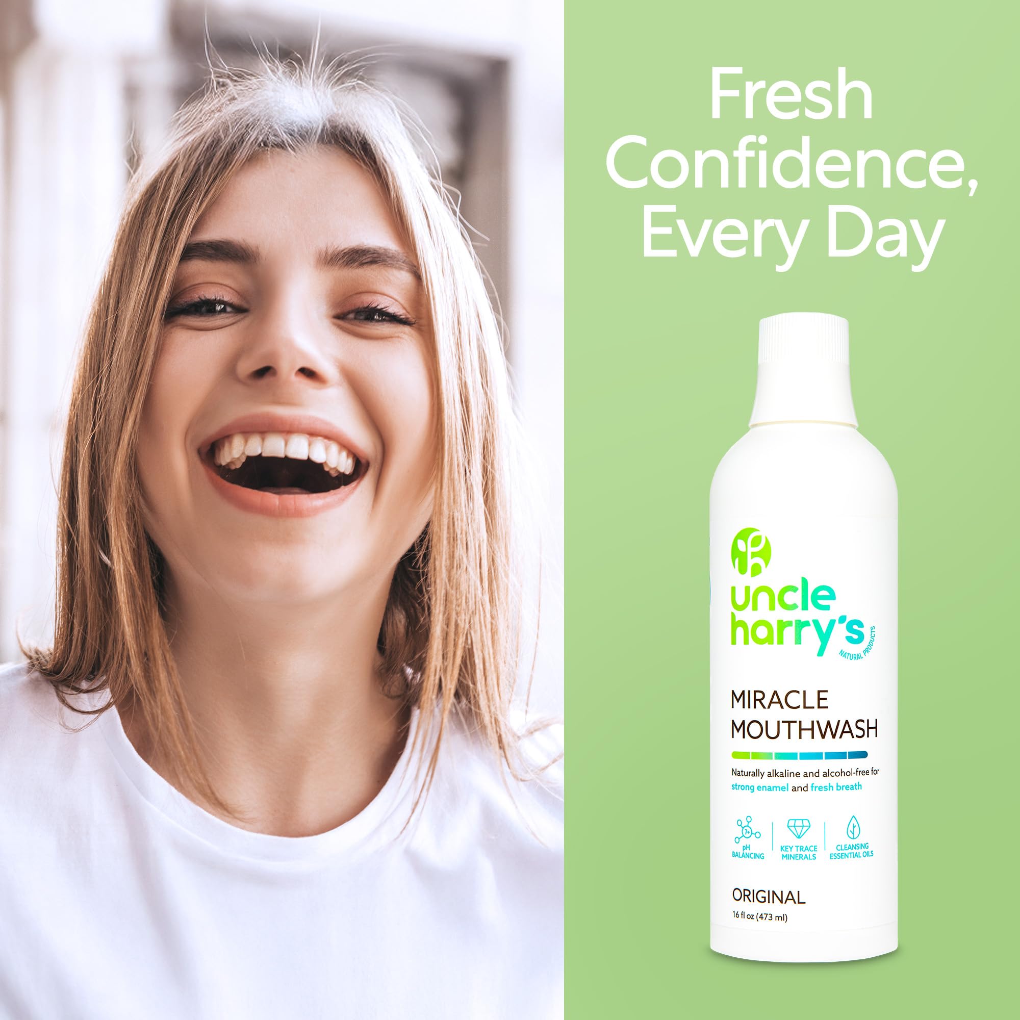 Uncle Harry's Miracle Mouthwash - Natural Alkalizing, Alcohol-Free

