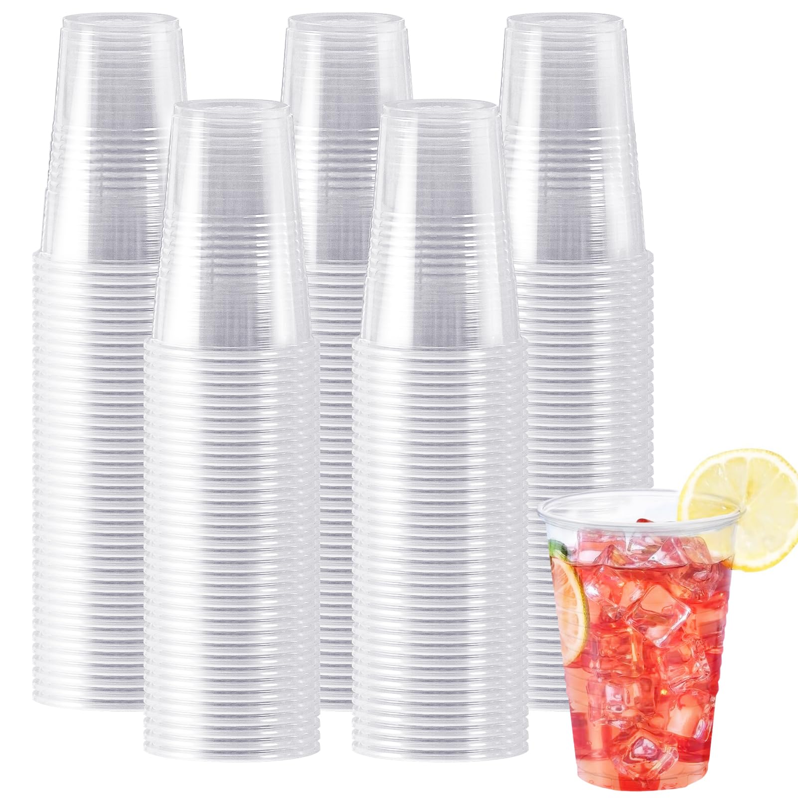 SIUQ Clear Disposable Cups - Crack-Resistant BPA-Free PP

