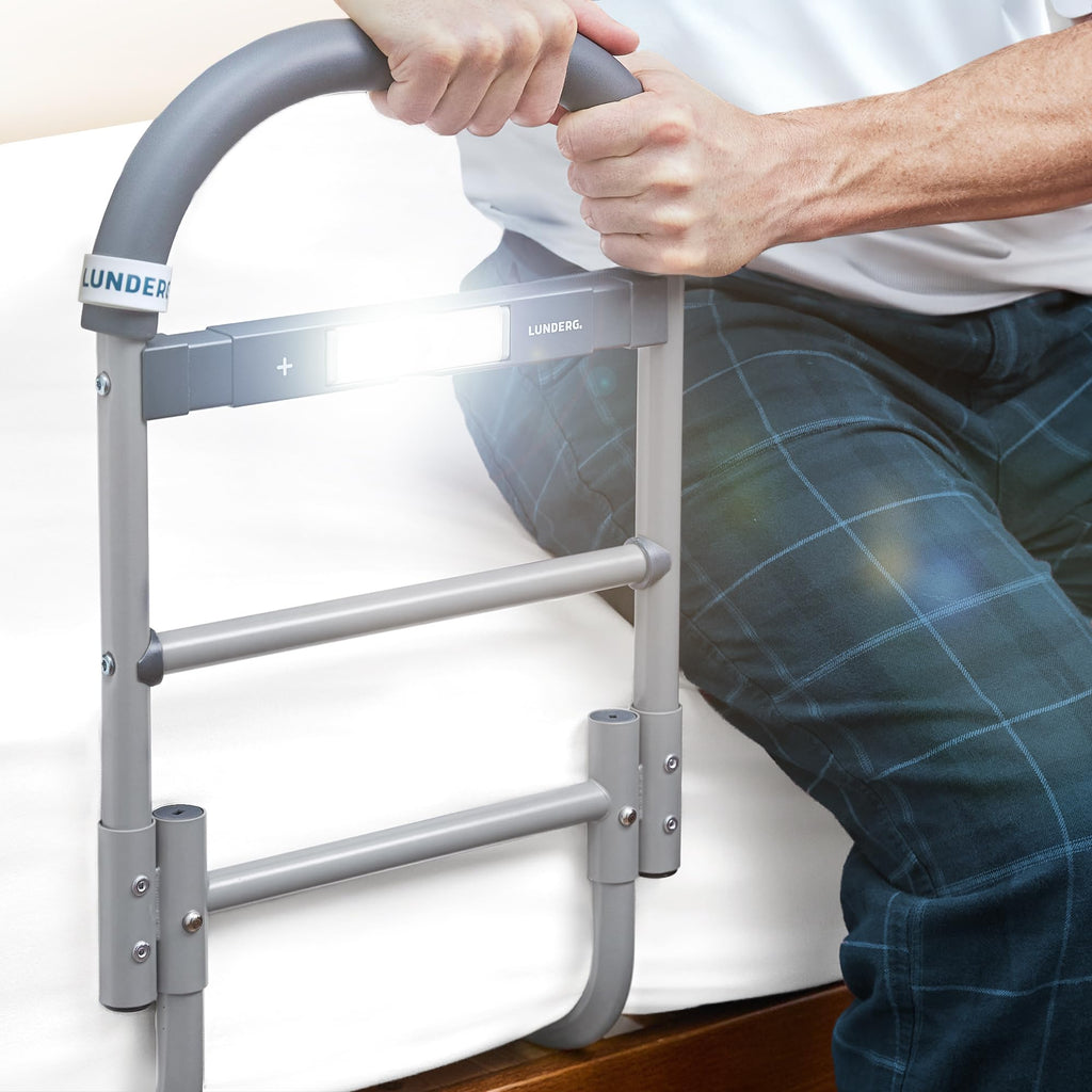 Lunderg Bed Assist Rail with Motion-Activated Light

