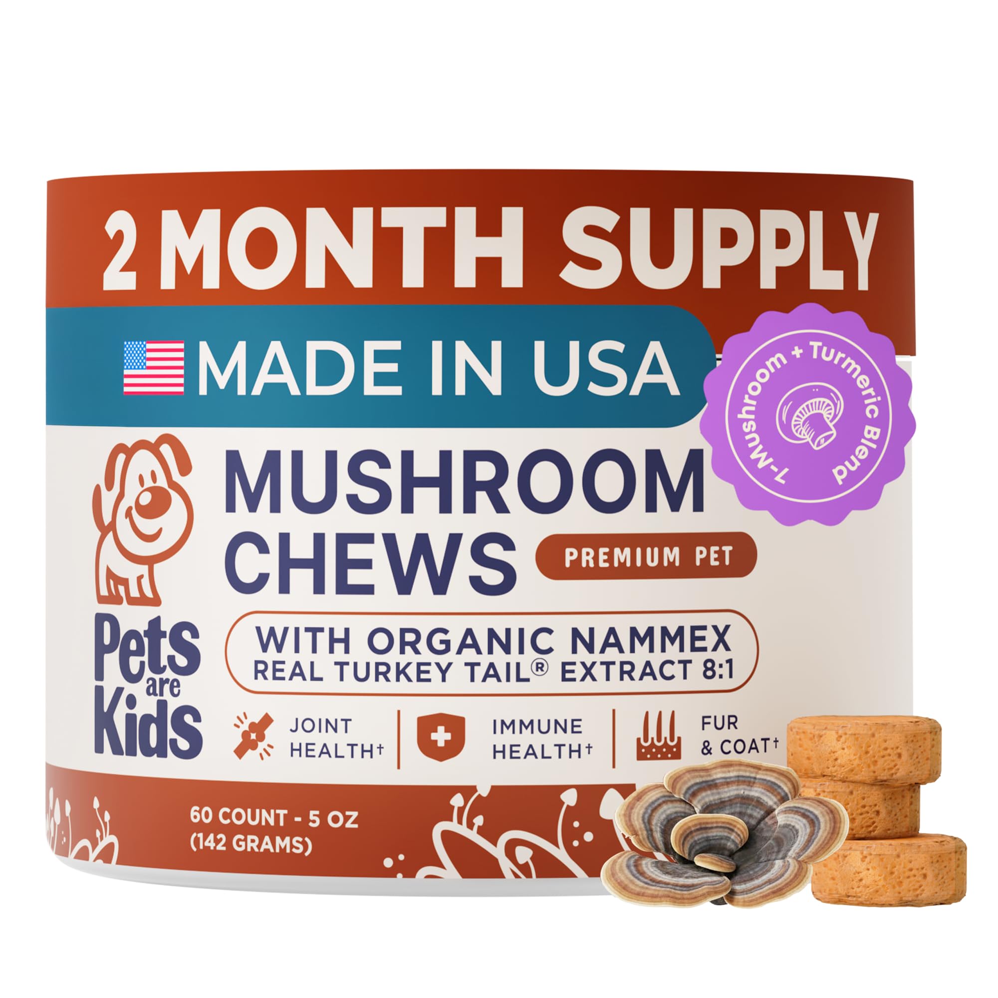 Turkey Tail Mushroom Dog Supplement by Pets are Kids

