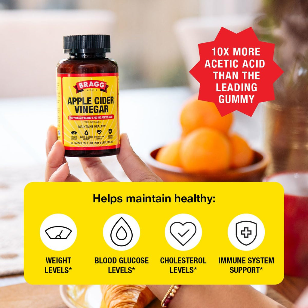 Apple Cider Vinegar Capsules by Bragg with Vitamin D & Zinc

