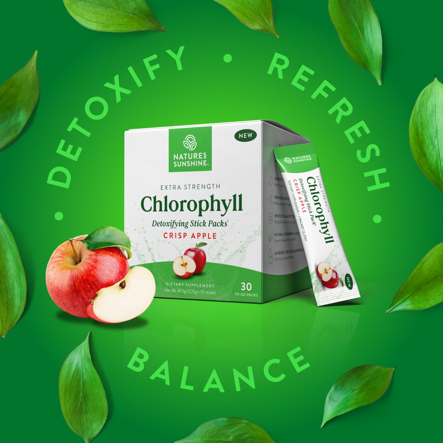 Nature's Sunshine Chlorophyll Stick Packs Detox & Digestive

