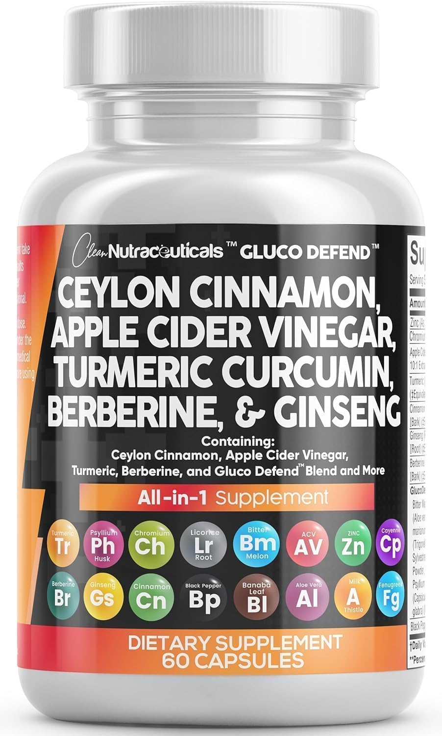 Clean Nutraceuticals Cinnamon Berberine ACV Turmeric Ginseng

