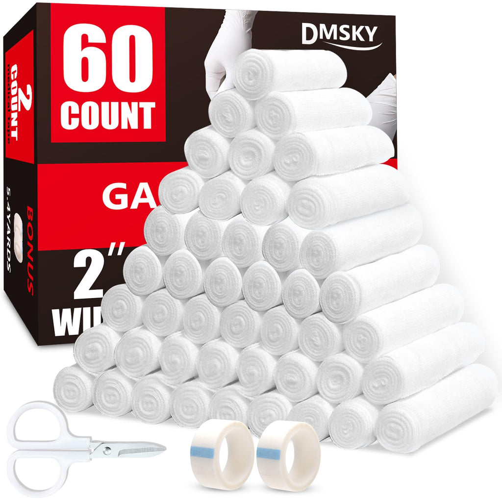 DMSKY Gauze Rolls - Individually Wrapped Non-Sterile Wound Care Bandage